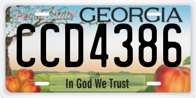 GA license plate CCD4386