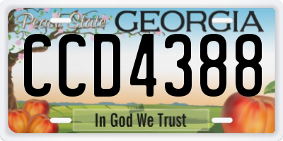 GA license plate CCD4388