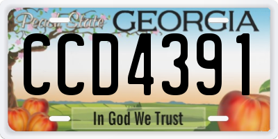 GA license plate CCD4391