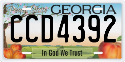 GA license plate CCD4392