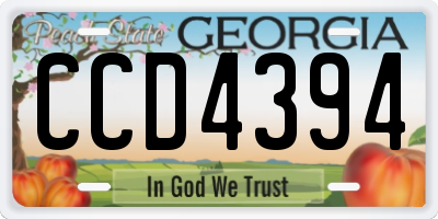 GA license plate CCD4394