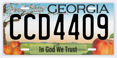 GA license plate CCD4409