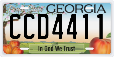 GA license plate CCD4411