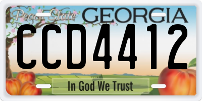 GA license plate CCD4412