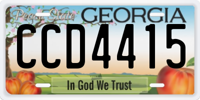 GA license plate CCD4415