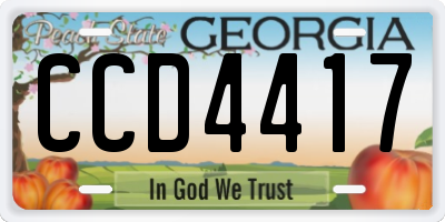GA license plate CCD4417