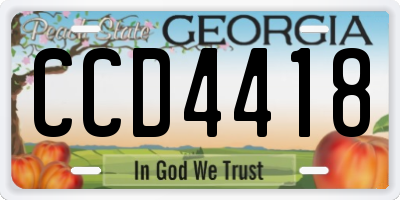 GA license plate CCD4418