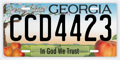 GA license plate CCD4423