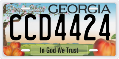 GA license plate CCD4424