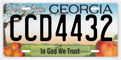 GA license plate CCD4432