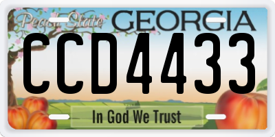 GA license plate CCD4433