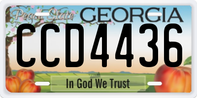 GA license plate CCD4436