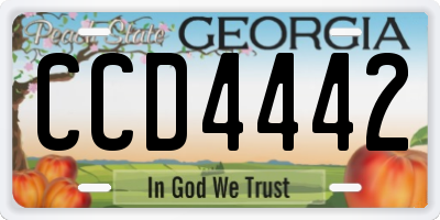 GA license plate CCD4442