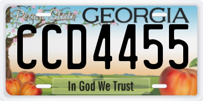 GA license plate CCD4455