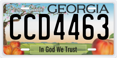 GA license plate CCD4463