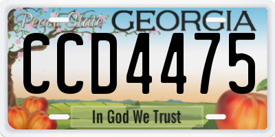 GA license plate CCD4475