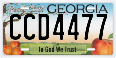 GA license plate CCD4477
