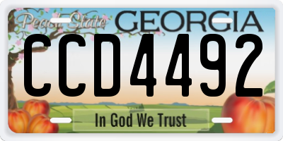 GA license plate CCD4492