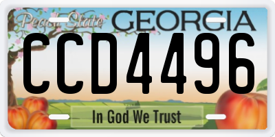 GA license plate CCD4496