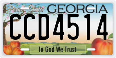 GA license plate CCD4514