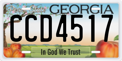 GA license plate CCD4517