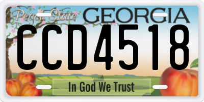 GA license plate CCD4518