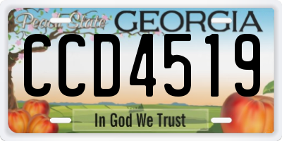 GA license plate CCD4519