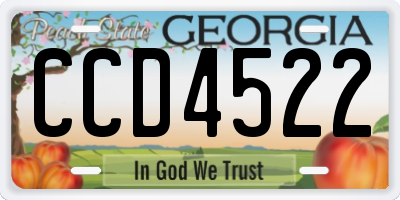 GA license plate CCD4522