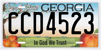 GA license plate CCD4523