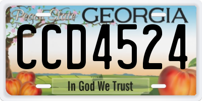 GA license plate CCD4524