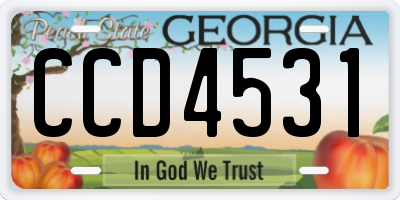 GA license plate CCD4531