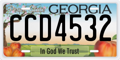 GA license plate CCD4532