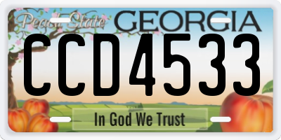 GA license plate CCD4533