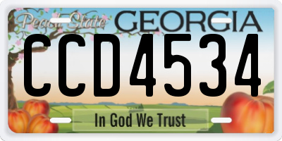 GA license plate CCD4534