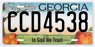 GA license plate CCD4538