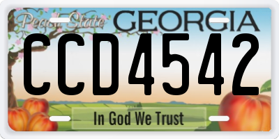 GA license plate CCD4542
