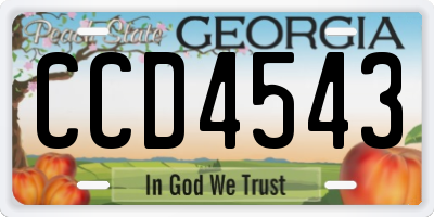 GA license plate CCD4543