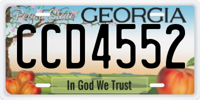 GA license plate CCD4552