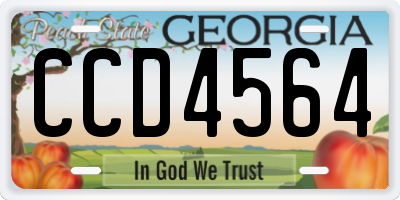 GA license plate CCD4564