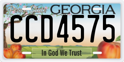 GA license plate CCD4575
