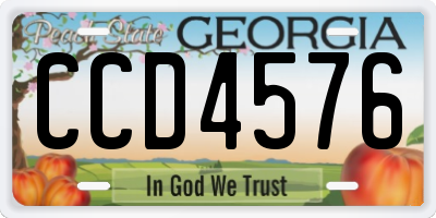 GA license plate CCD4576