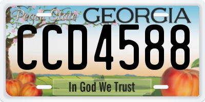 GA license plate CCD4588