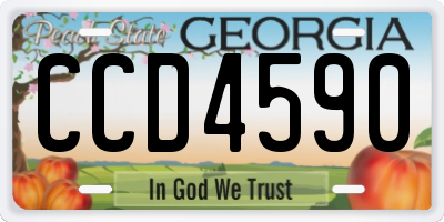 GA license plate CCD4590