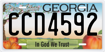 GA license plate CCD4592