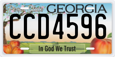 GA license plate CCD4596
