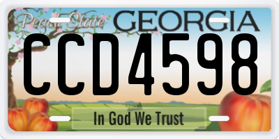 GA license plate CCD4598