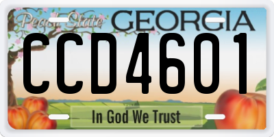 GA license plate CCD4601