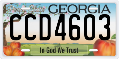GA license plate CCD4603