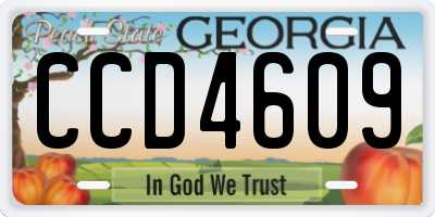 GA license plate CCD4609