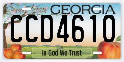 GA license plate CCD4610